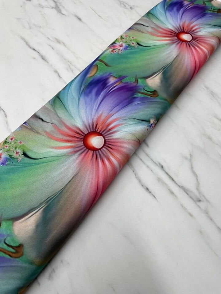 Lilyum Desen Elbiselik Gömleklik Krep Kumaş