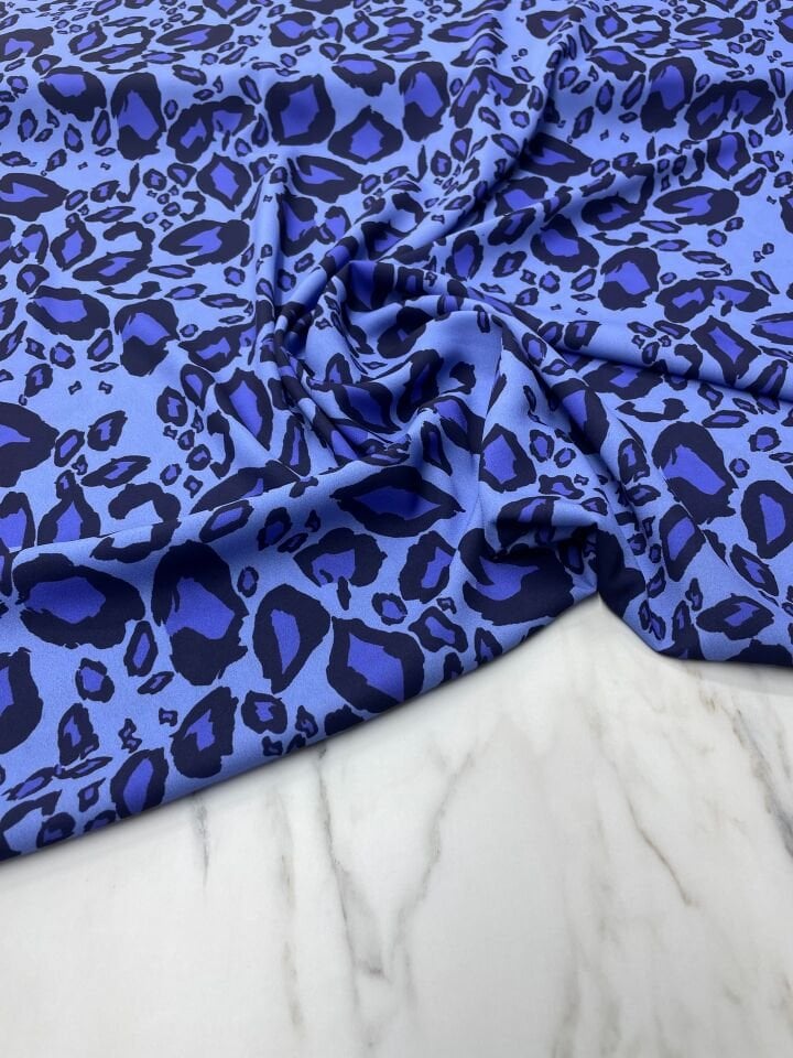 Leopar Desen Elbiselik Gömleklik Krep Kumaş