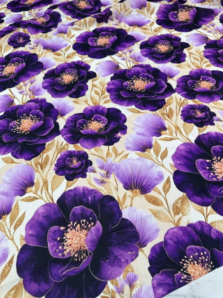 Lemina Çiçek Desen Krep Kumaş