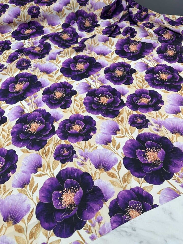 Lemina Çiçek Desen Krep Kumaş