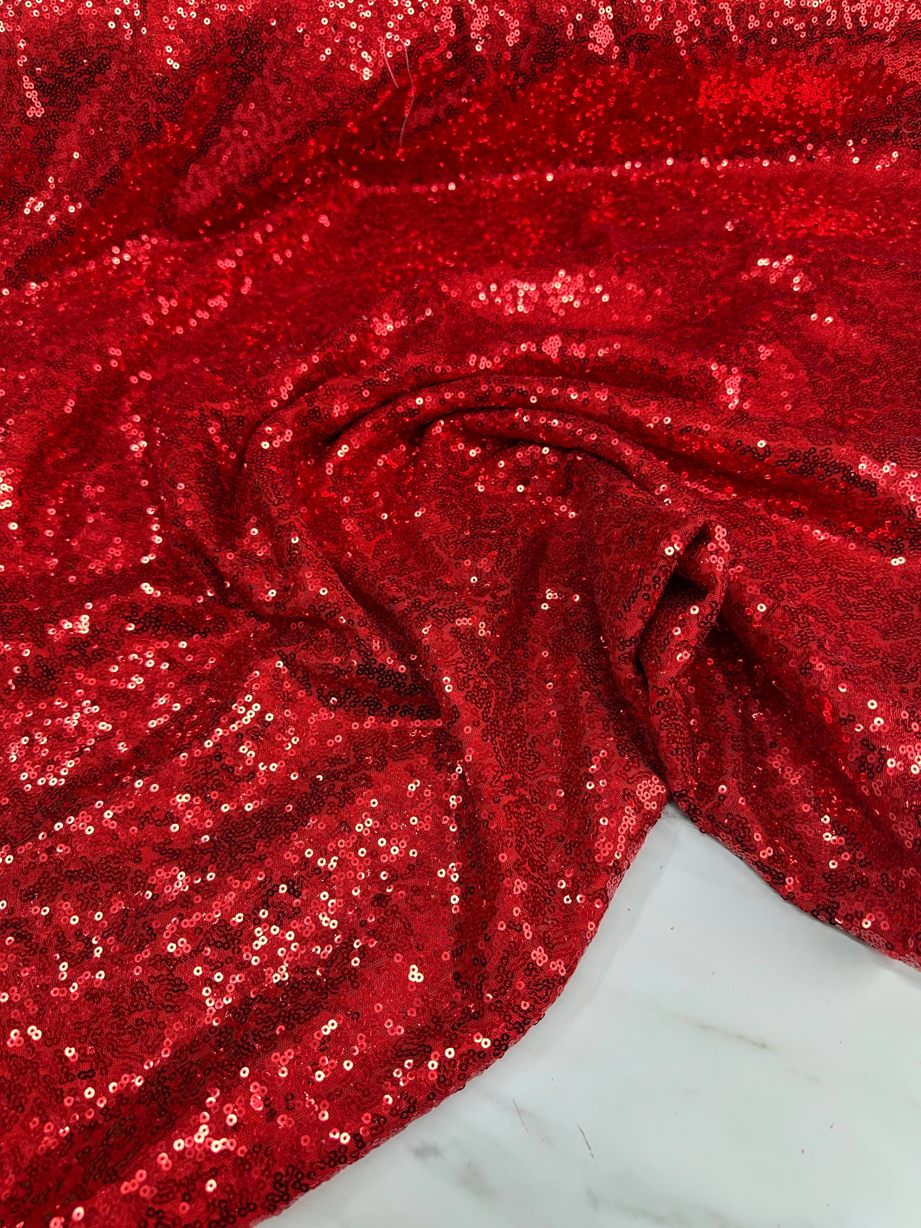 Kırmızı 3 Milim Elbiselik şalvarlık Payet Kumaş