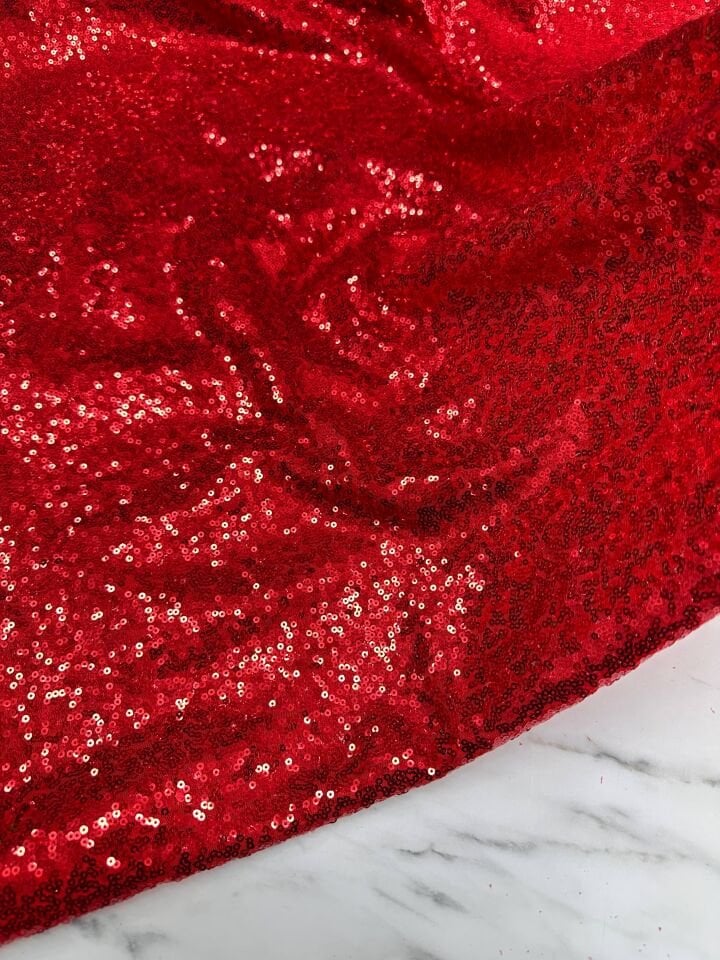 Kırmızı 3 Milim Elbiselik şalvarlık Payet Kumaş