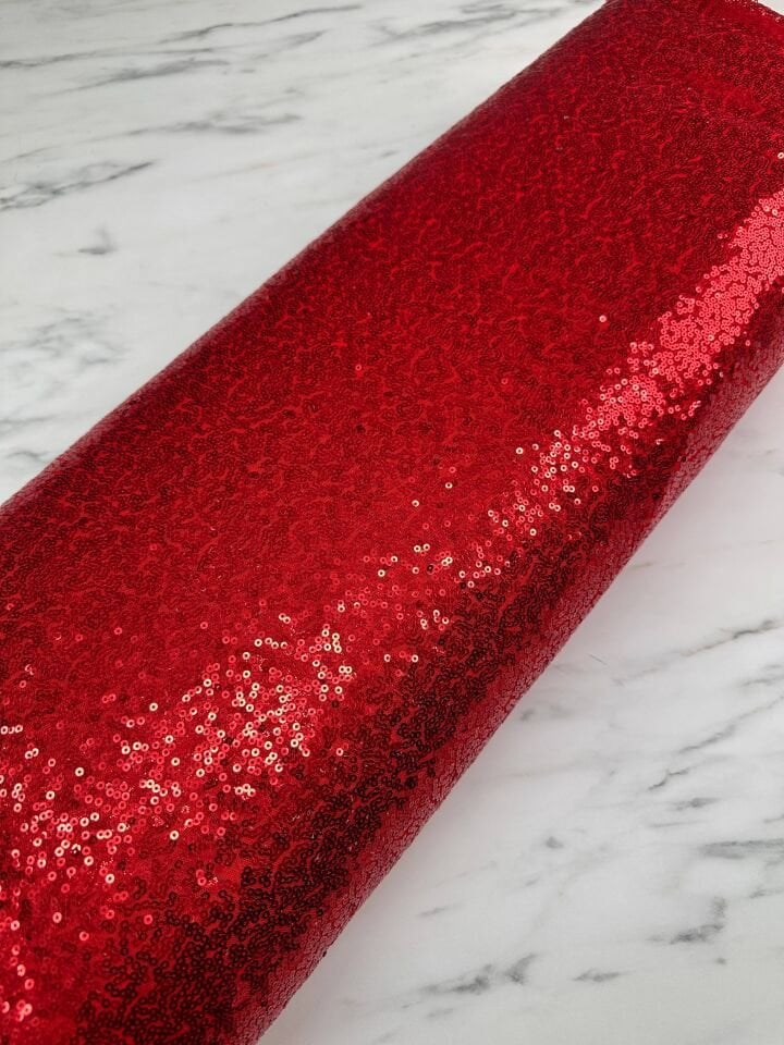 Kırmızı 3 Milim Elbiselik şalvarlık Payet Kumaş