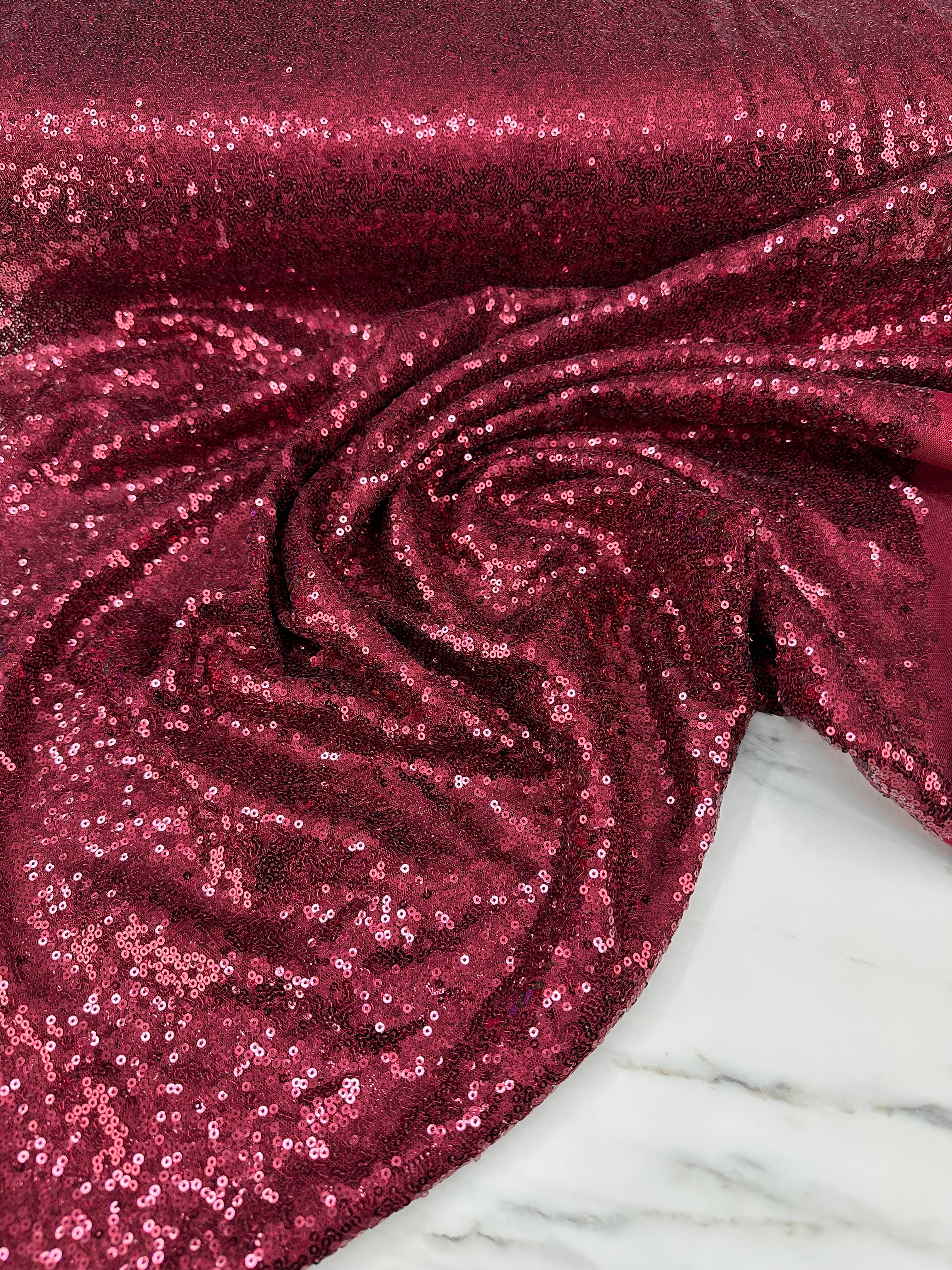 Bordo 3 Milim Elbiselik Şalvarlık Payet Kumaş