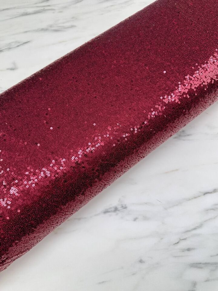 Bordo 3 Milim Elbiselik Şalvarlık Payet Kumaş