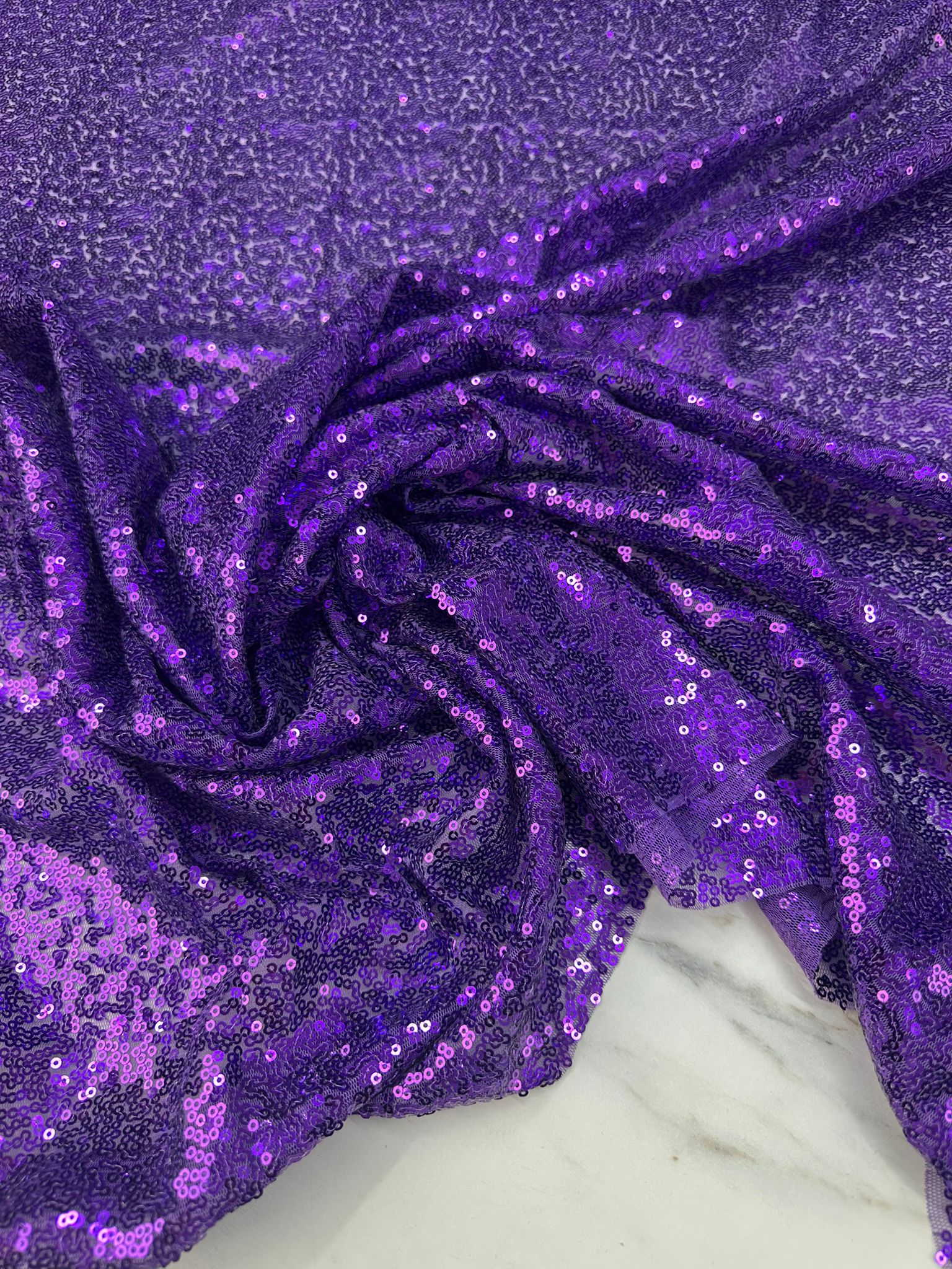 Mor 3 Milim Elbiselik Şalvarlık Payet Kumaş