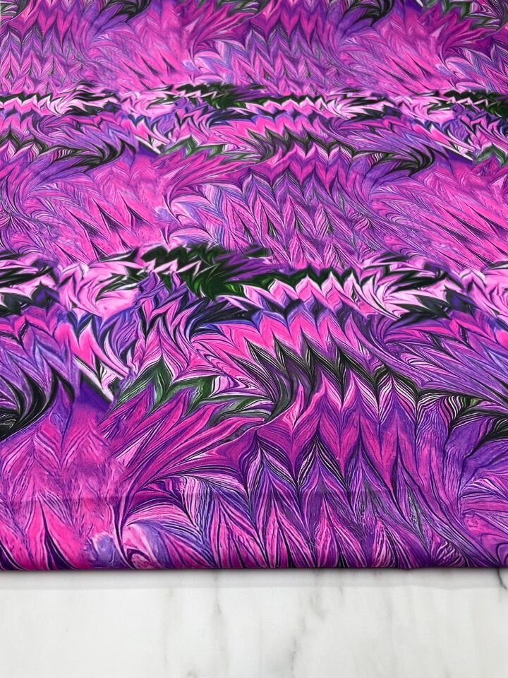 Mor Liva Desen Elbiselik Gömleklik Krep Kumaş