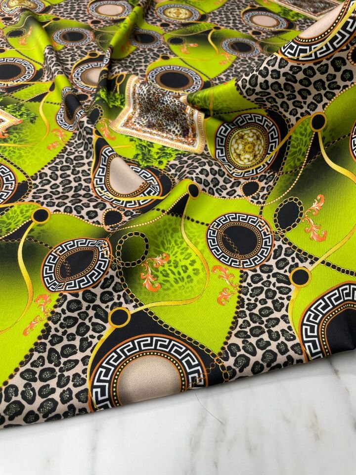 Viyane Desen Elbiselik Gömleklik Tivil Saten Kumaş