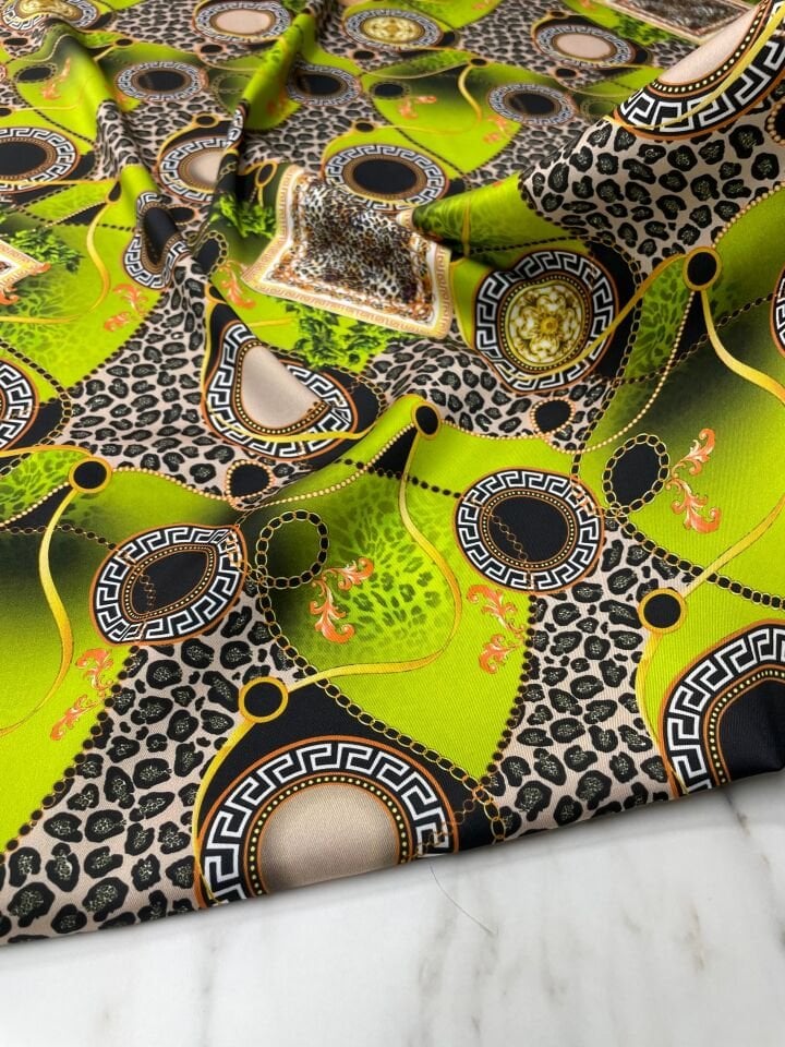 Viyane Desen Elbiselik Gömleklik Tivil Saten Kumaş