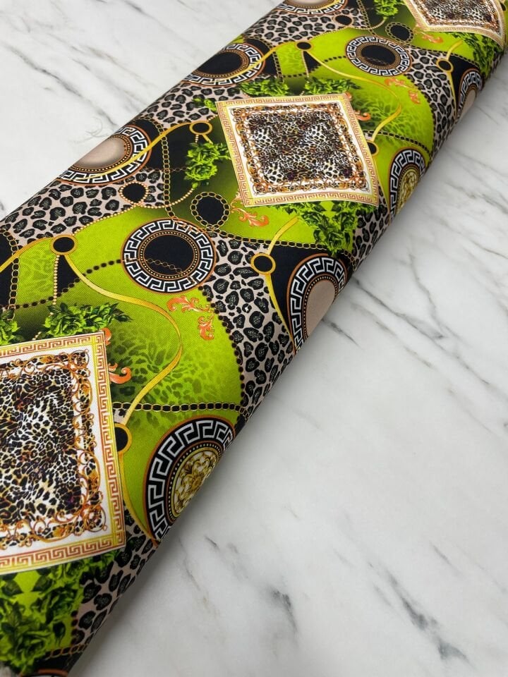 Viyane Desen Elbiselik Gömleklik Tivil Saten Kumaş