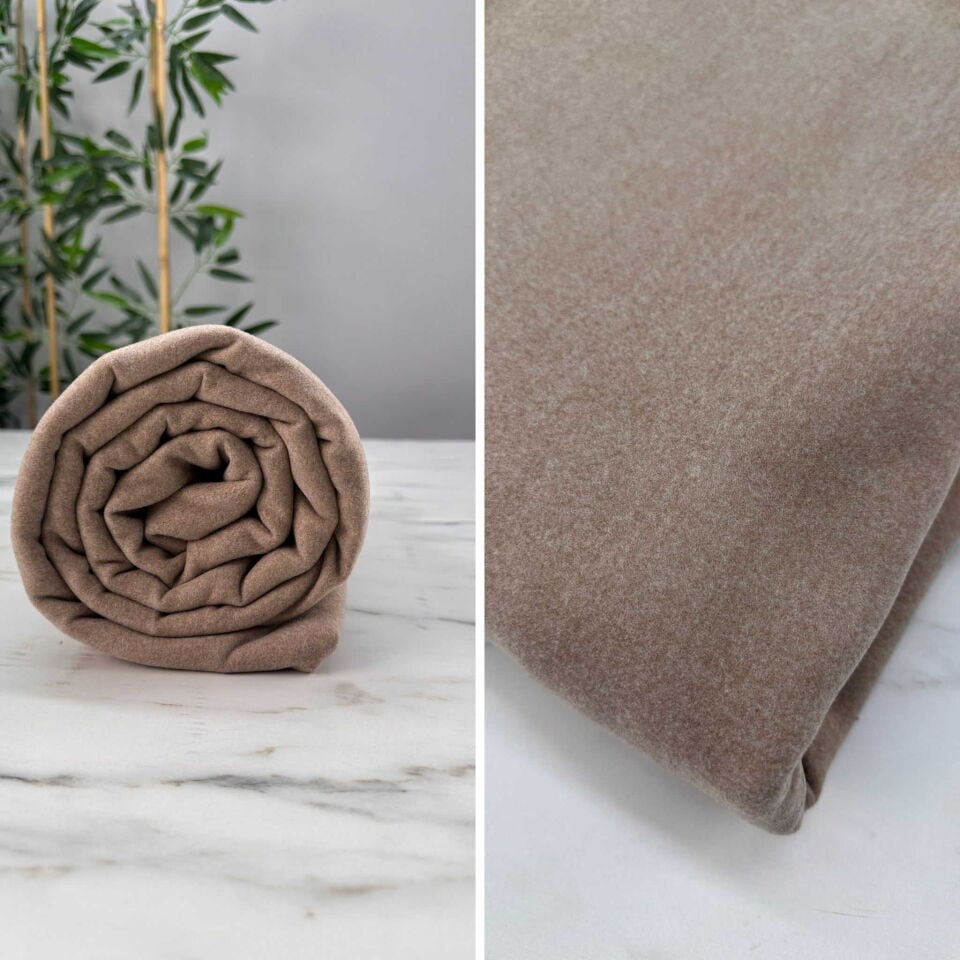 1 Ci Kalite Karemel Renk Kaşe Kumaş Etek Ceket Kap