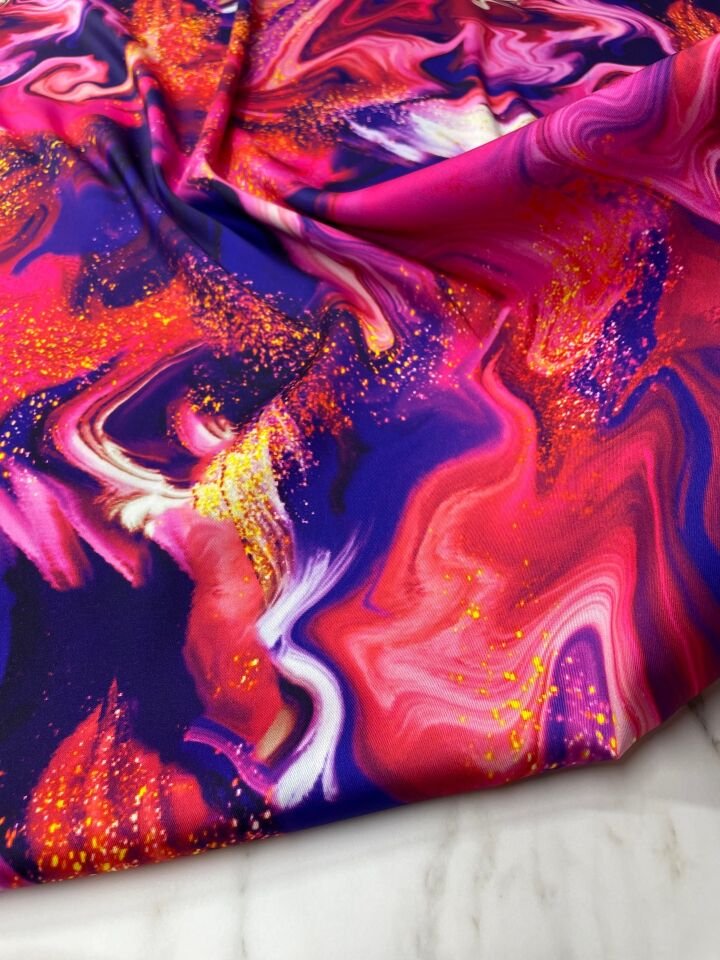 Hipnosis Desen Elbiselik Gömleklik Tivil Saten Kumaş