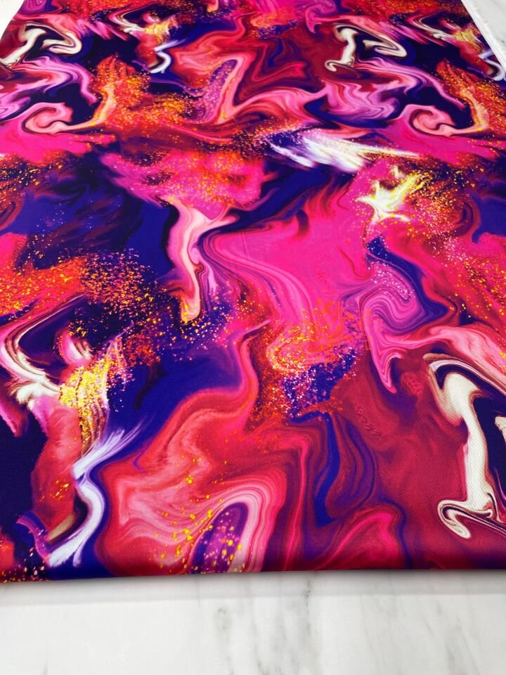 Hipnosis Desen Elbiselik Gömleklik Tivil Saten Kumaş