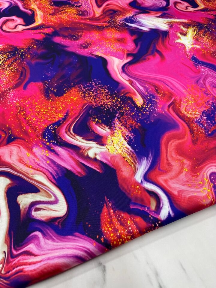 Hipnosis Desen Elbiselik Gömleklik Tivil Saten Kumaş