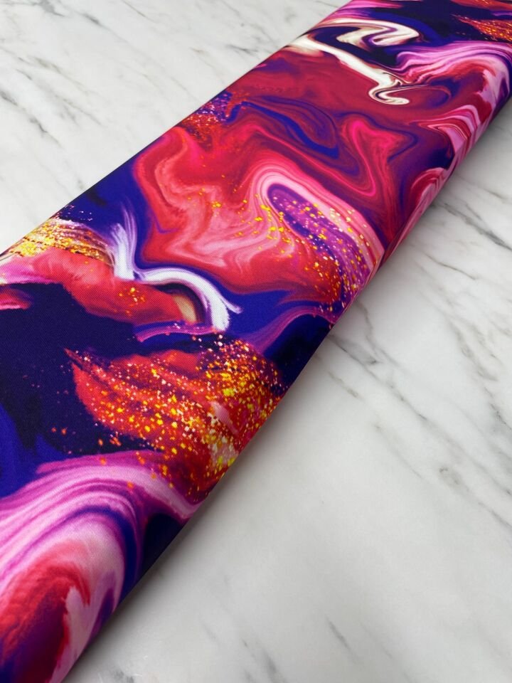 Hipnosis Desen Elbiselik Gömleklik Tivil Saten Kumaş