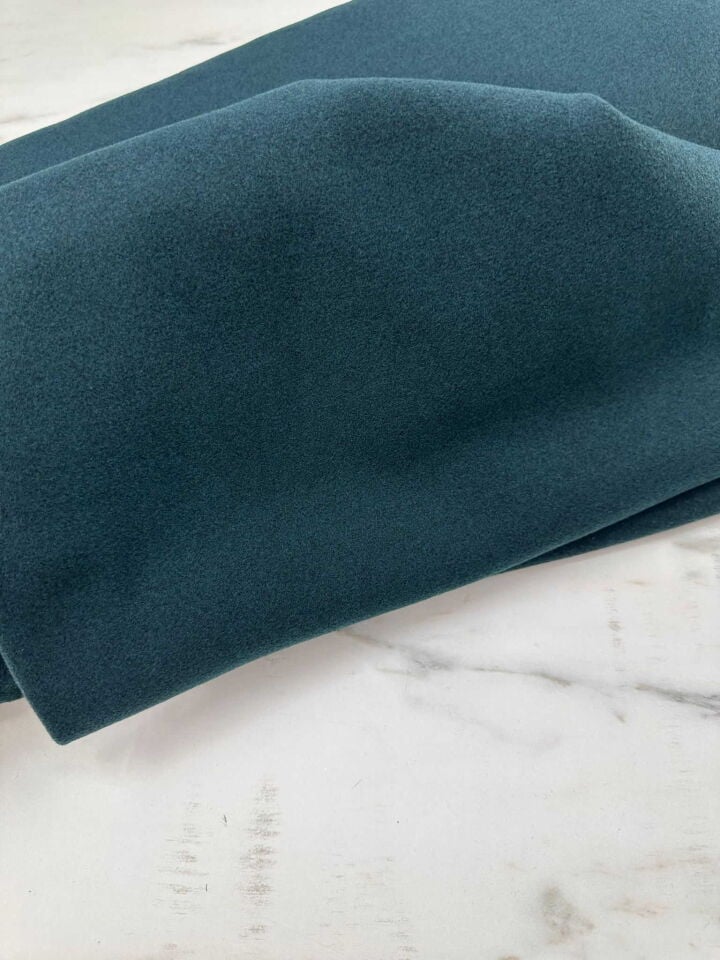 Petrol Yeşili Kaşe Kumaş Etek Ceket Yelek kap