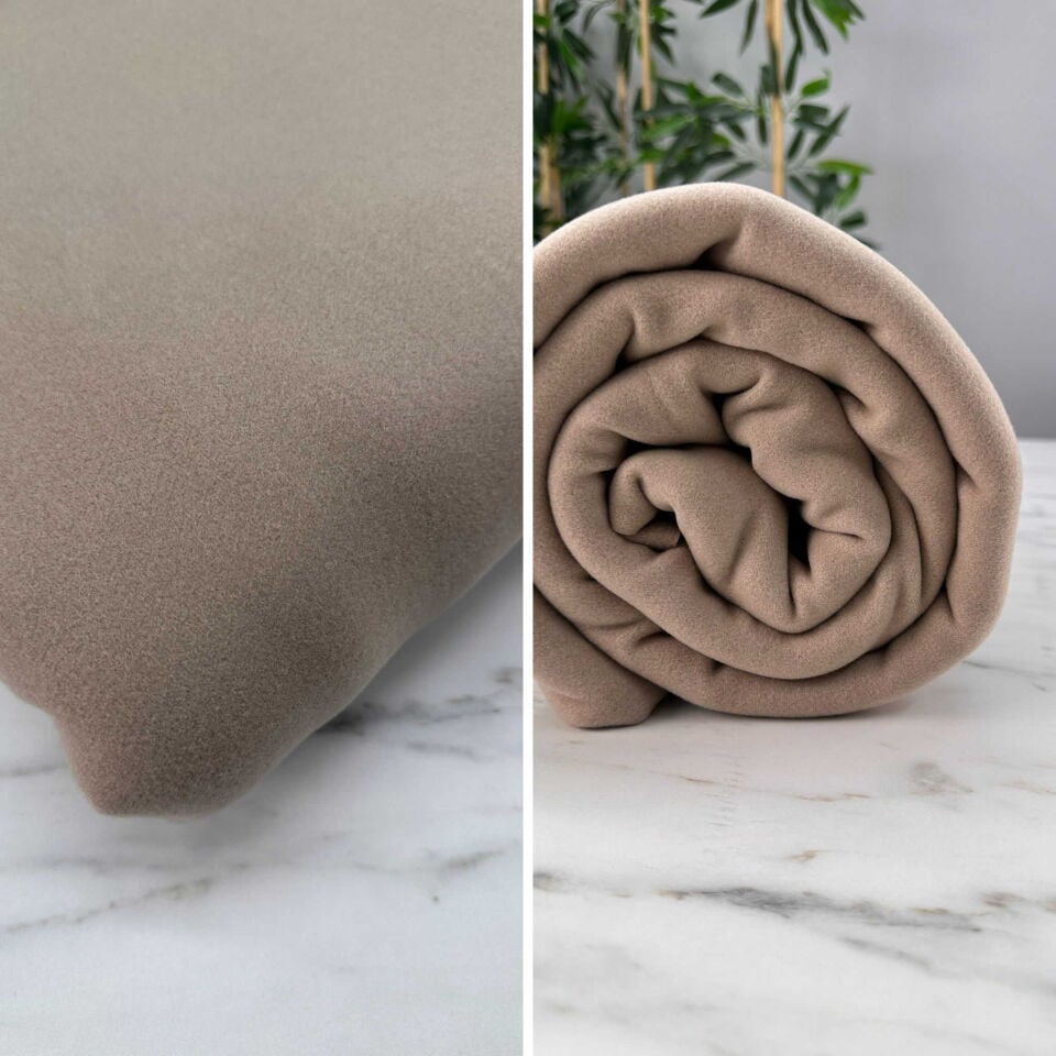 Vizon Renk Kaşe Kumaş Ceket kap Yelek Etek