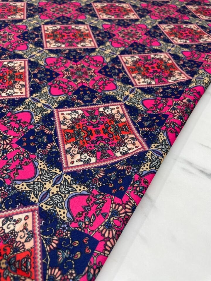 Özbek Desen Elbiselik Gömleklik Krep Kumaş