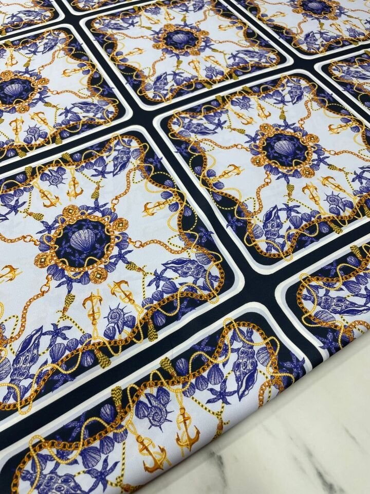 Rova Desen Elbiselik Gömleklik Tivil Saten Kumaş