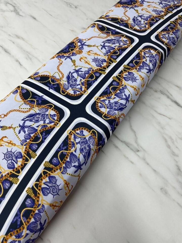 Rova Desen Elbiselik Gömleklik Tivil Saten Kumaş