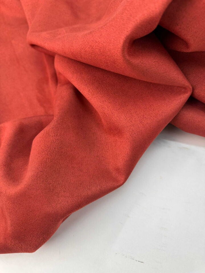 Kremit Rengi Likralı Sukuba Süet Etek Ceket Elbise Yelek