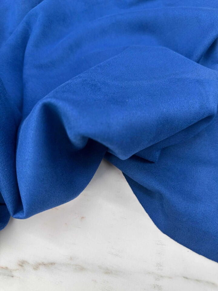 Mavi Sukuba Süet Etek Ceket Elbise Kap