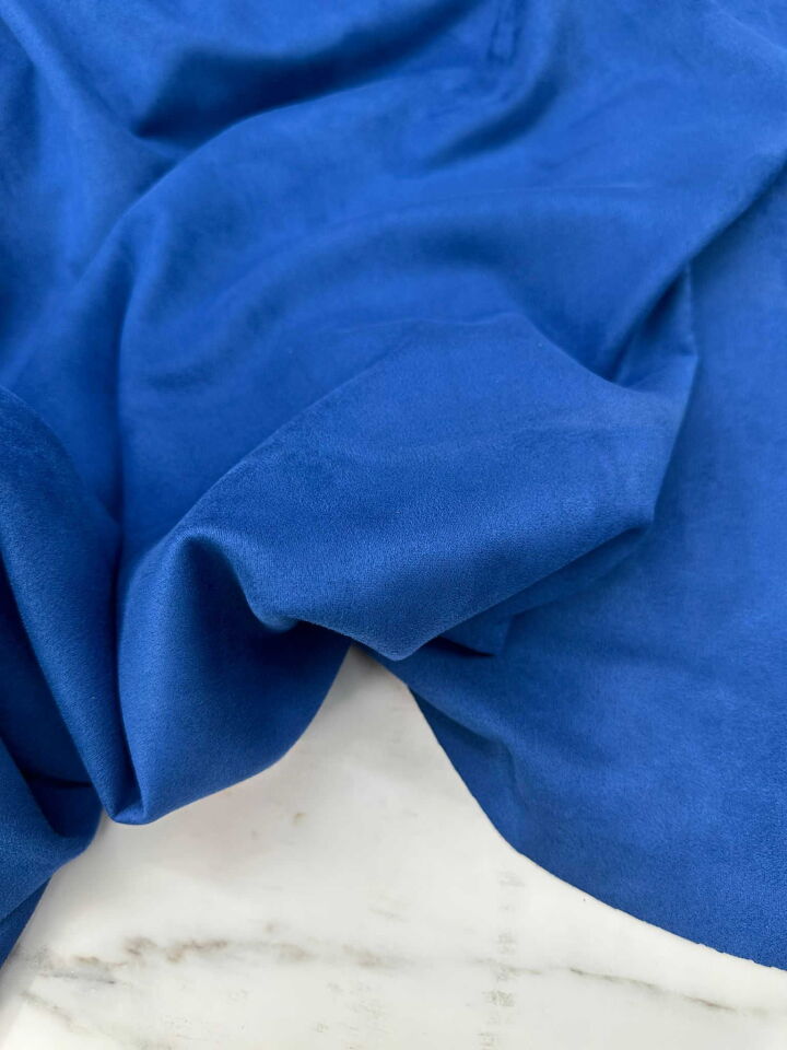 Mavi Sukuba Süet Etek Ceket Elbise Kap