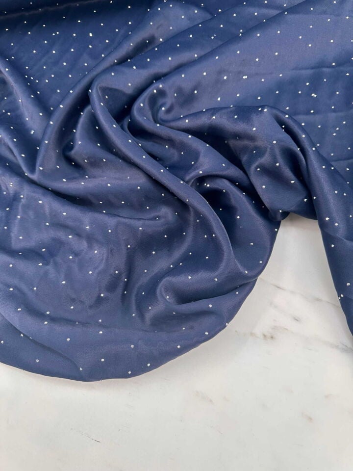 Fantazi Ürün lacivert Taş İşleme Saten Kumaş Elbise Etek Şalvar Abiye Elbise