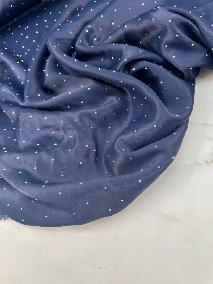 Fantazi Ürün lacivert Taş İşleme Saten Kumaş Elbise Etek Şalvar Abiye Elbise