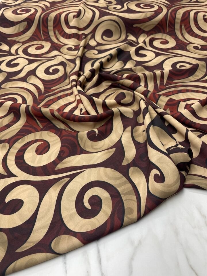 Sarmal Rüzgar Desen Elbiselik Gömleklik Krep Kumaş