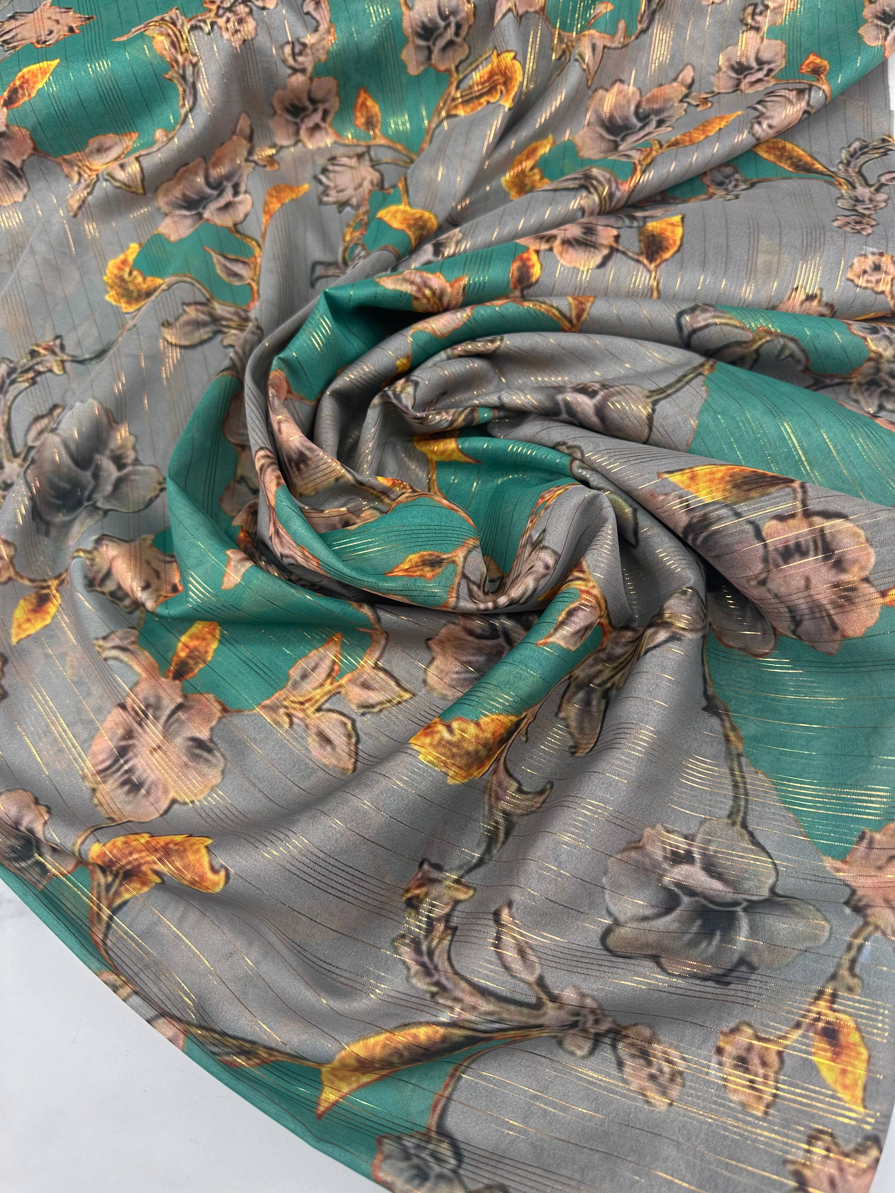 Leva Desen Elbiselik Gömleklik Abayalık Simli Şifon