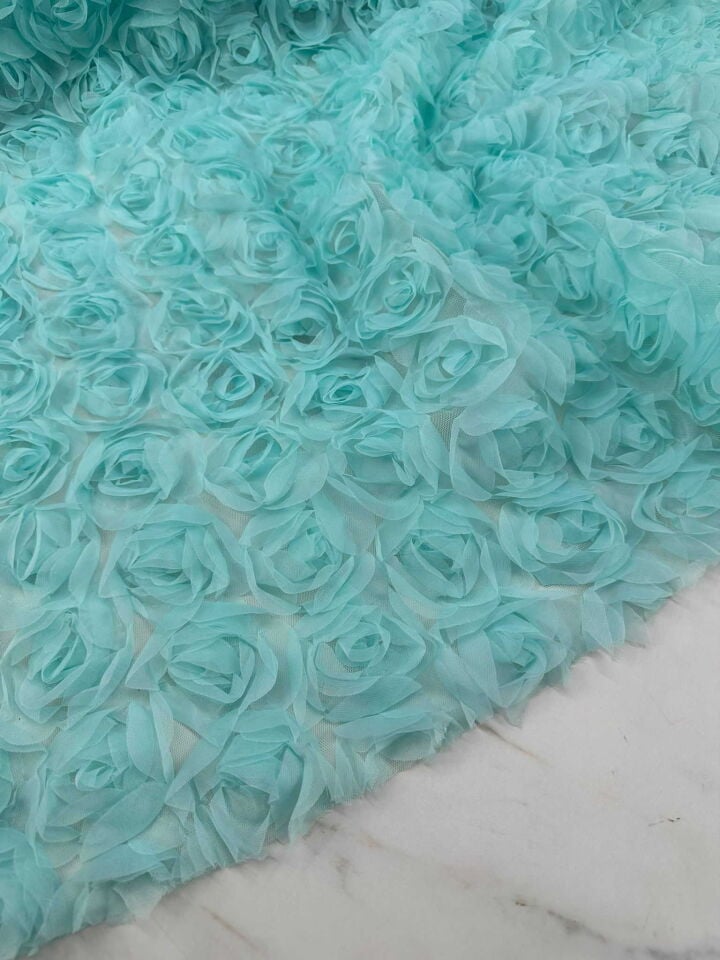3 D Gül Desen Kumaş Elbise Etek Ceket