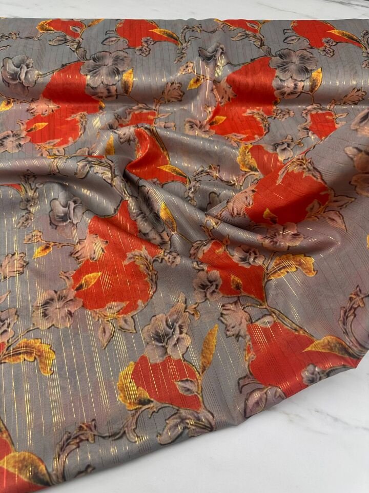 Evaro Desen Elbiselik Gömleklik Simli Şifon