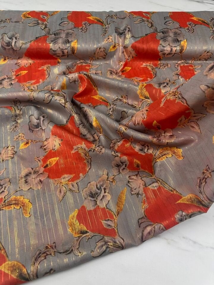 Evaro Desen Elbiselik Gömleklik Simli Şifon