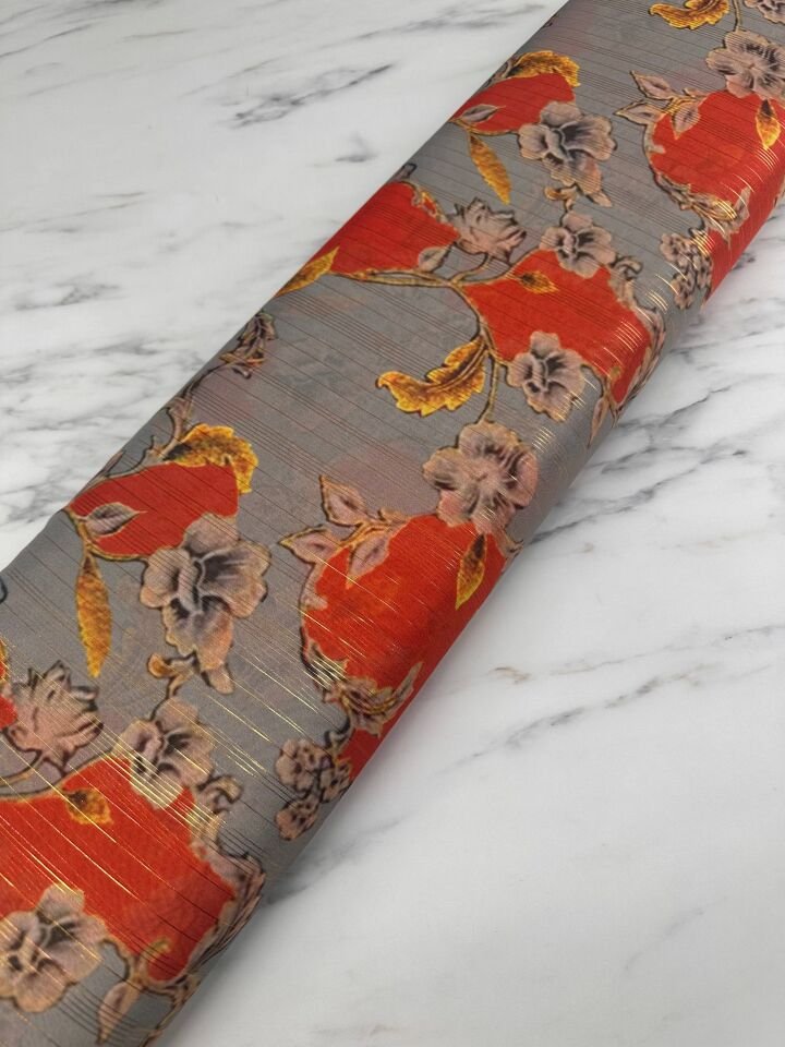 Evaro Desen Elbiselik Gömleklik Simli Şifon