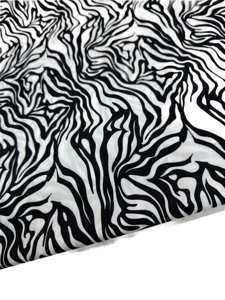 Zebra Desen Elbiselik Gömleklik Krep Kumaş