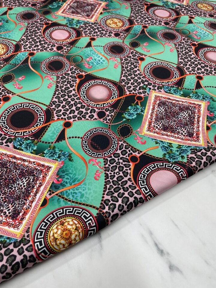 Viyane Desen Elbiselik Gömleklik Tivil Saten Kumaş