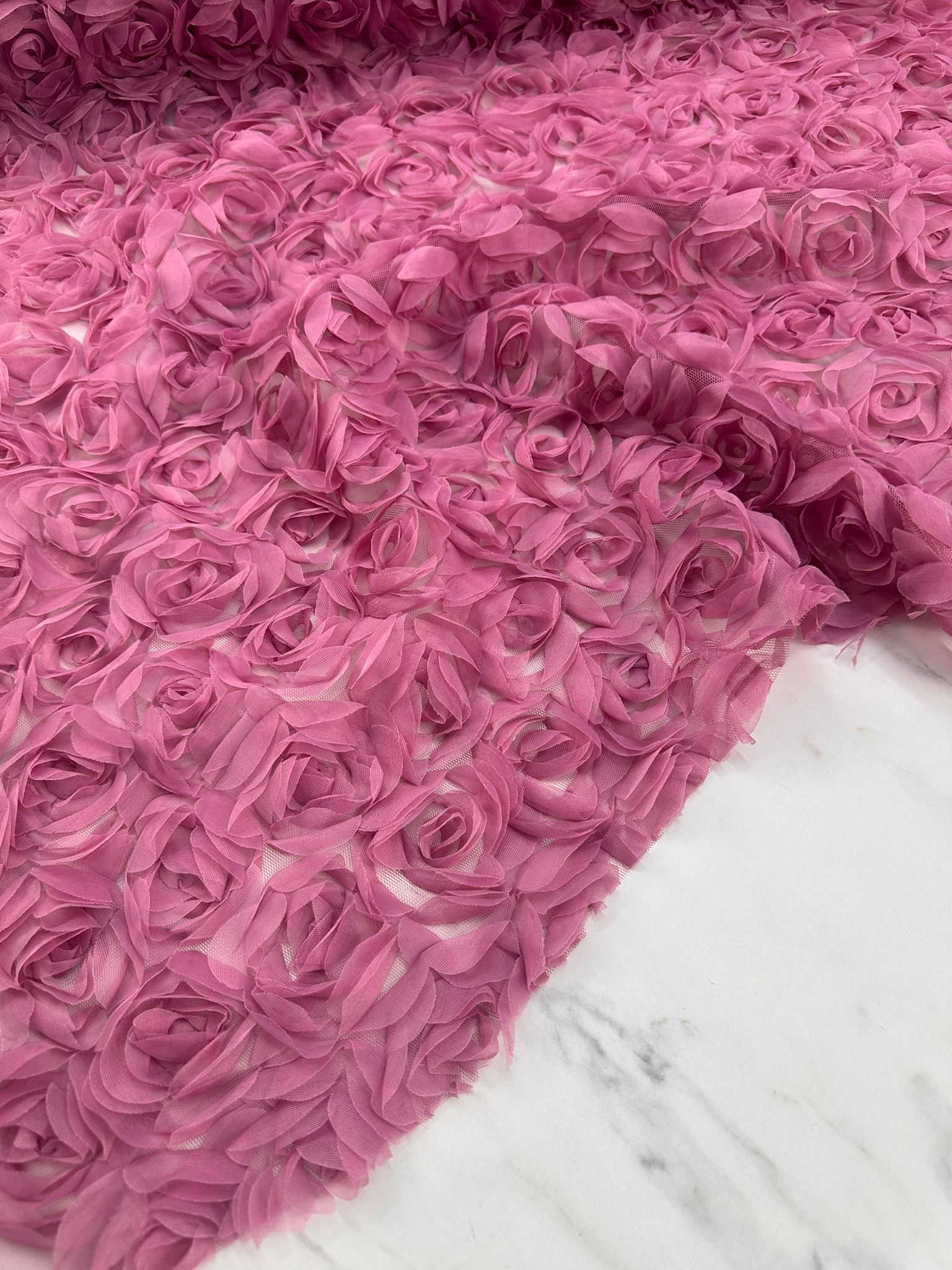 Gül Kurusu 3 Boyutlu Gülllü Kumaş Elbise Etek Ceket