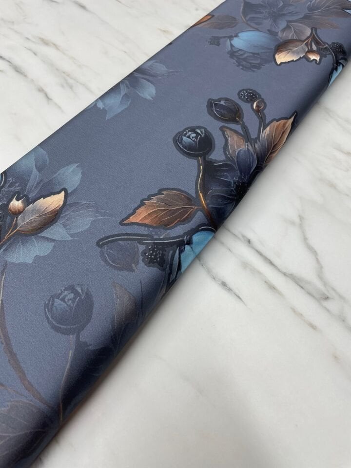 Gül Desen Elbiselik Gömleklik Tivil Saten Kumaş