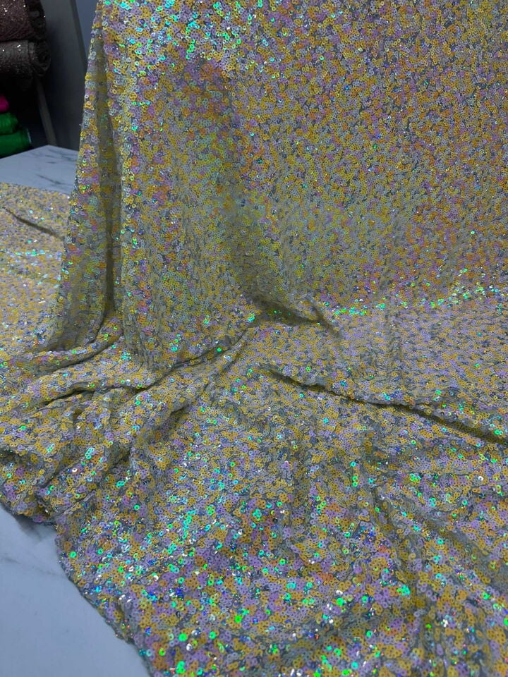 Renli Gold Hologram Payet Kumaş