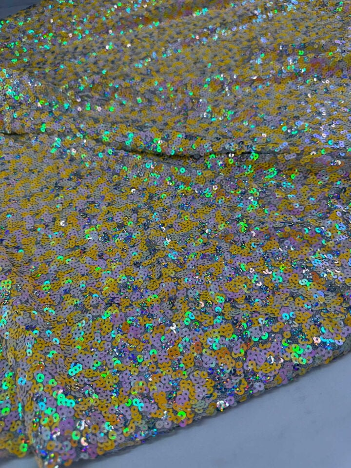 Renli Gold Hologram Payet Kumaş
