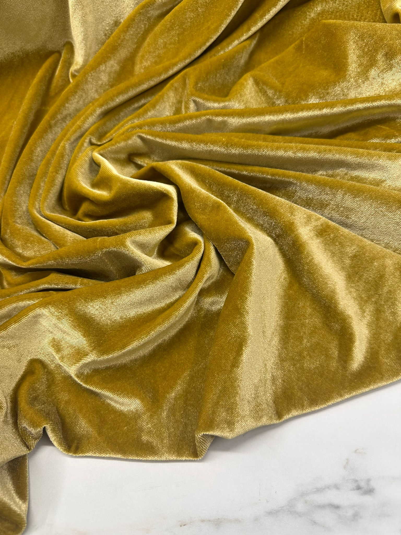 Safran Rengi İthal İpek Kadife Elbise Bluz Etek Şalvar