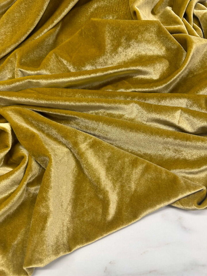 Safran Rengi İthal İpek Kadife Elbise Bluz Etek Şalvar