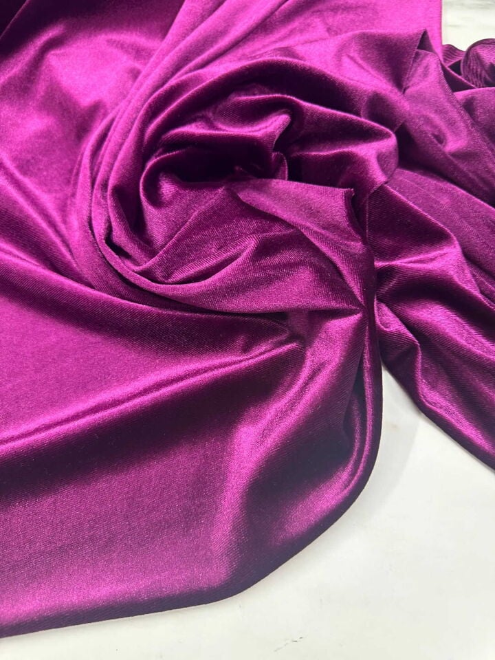 Mor İthal İpek Kadife Elbise Etek Bluz Şalvar