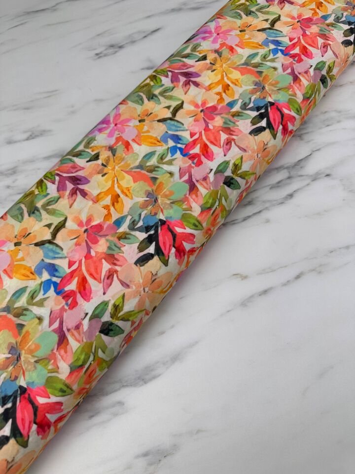 Yaz Çiçegi Desen Krep Kumaş Elbise Etek Gömlek Şalvar Olarak Kullanabilirsiniz