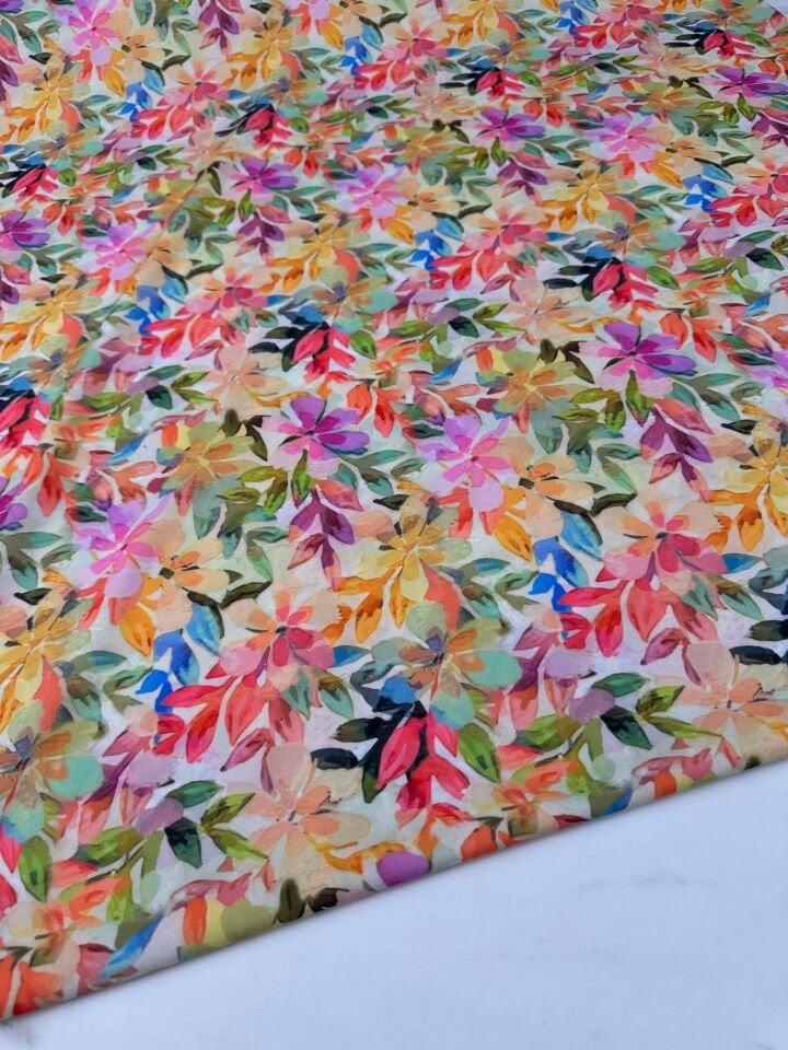 Yaz Çiçegi Desen Krep Kumaş Elbise Etek Gömlek Şalvar Olarak Kullanabilirsiniz