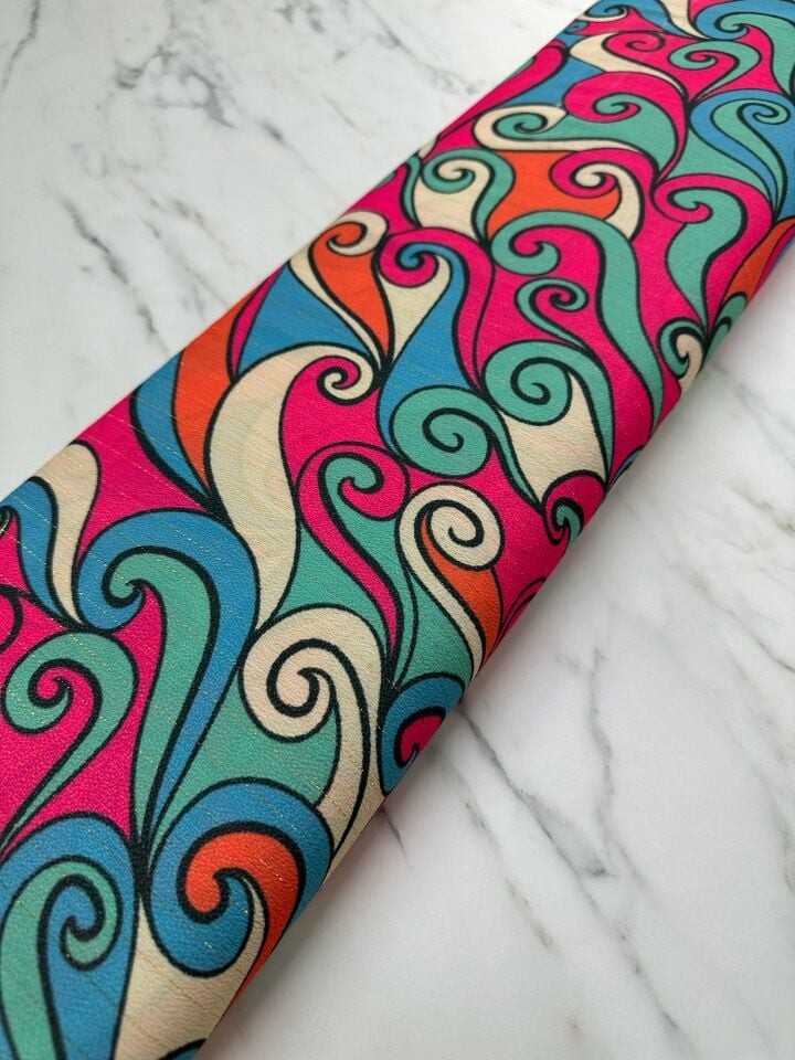 Dalga Desen Elbiselik Gömleklik Krep Kumaş