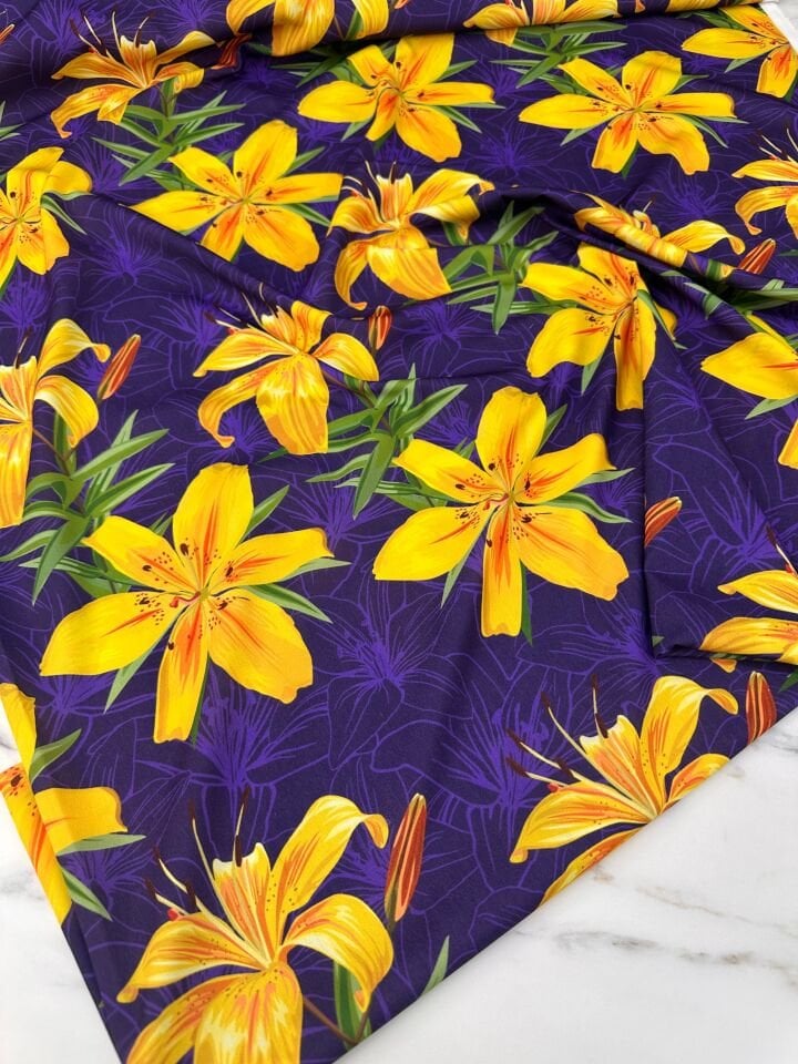 Ay Çiçegi Desen Krep Kumaş Elbise Etek Gölek Şalvar olarak Kullanabilirsiniz