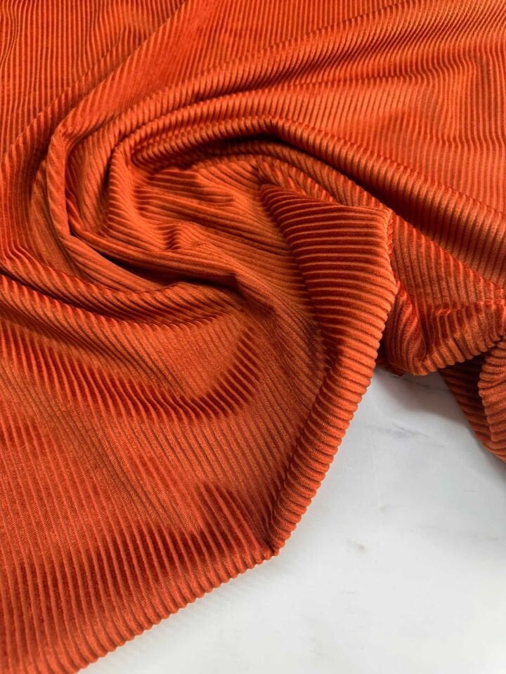 Taba Renk Fitilli İthal Kadife Etek Elbise Ceket Pantolon