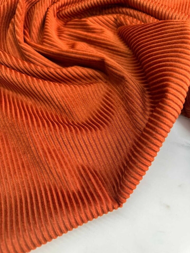 Taba Renk Fitilli İthal Kadife Etek Elbise Ceket Pantolon